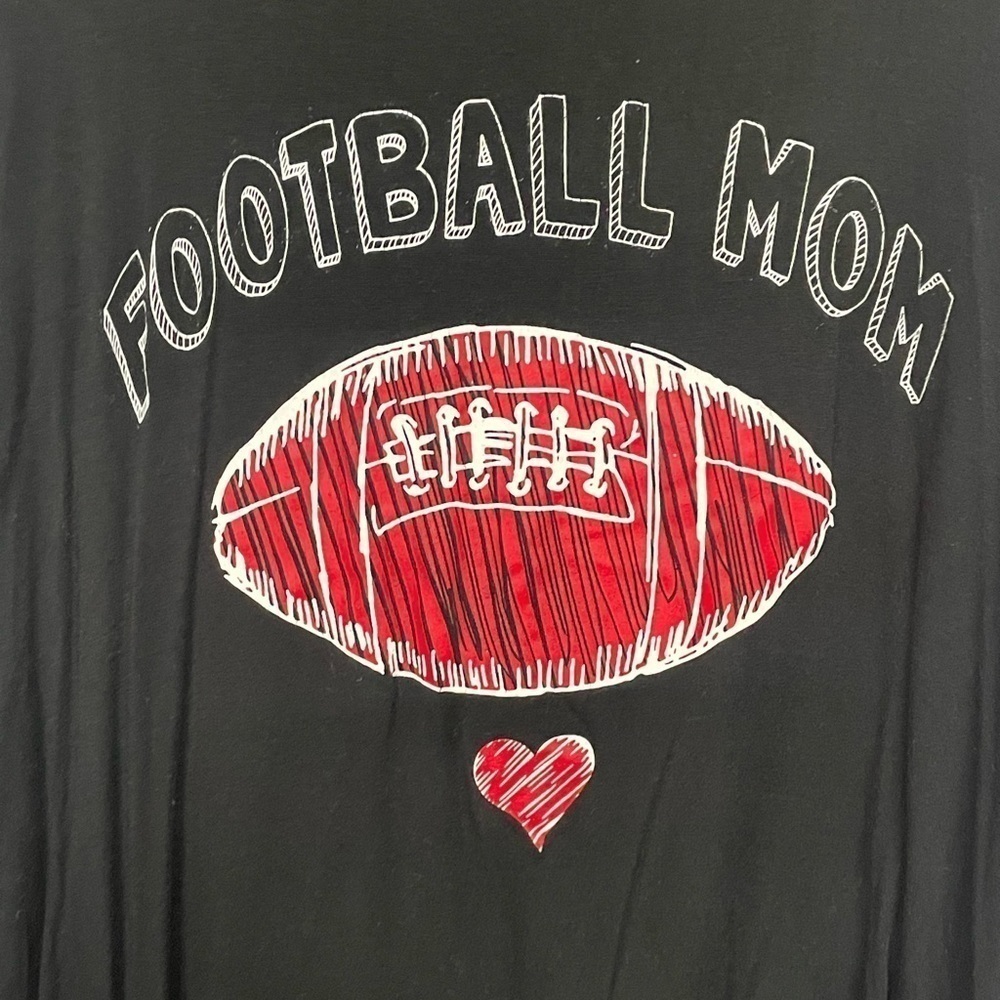 SuperNova Black Football Mom Long Sleeve T-Shirt XL - Picture 2 of 6